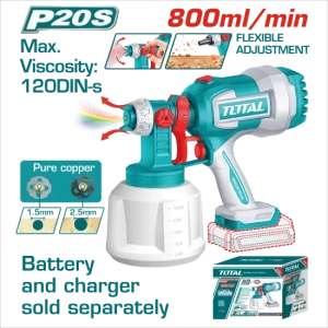 TOTAL TSGLI2004 CORDLESS SPRAY GUN 20V 800ml/min