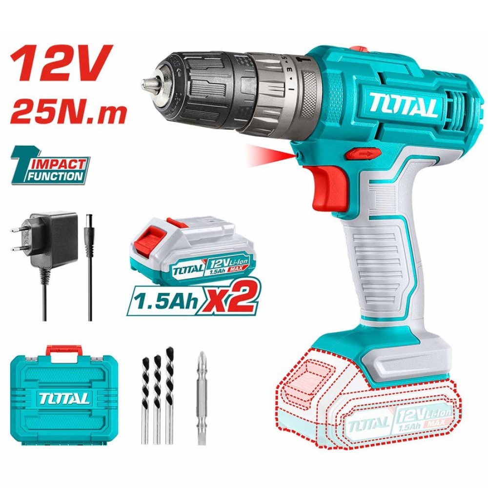 TOTAL TIDLI1228 LITHIUM-ION IMPACT DRILL 12V