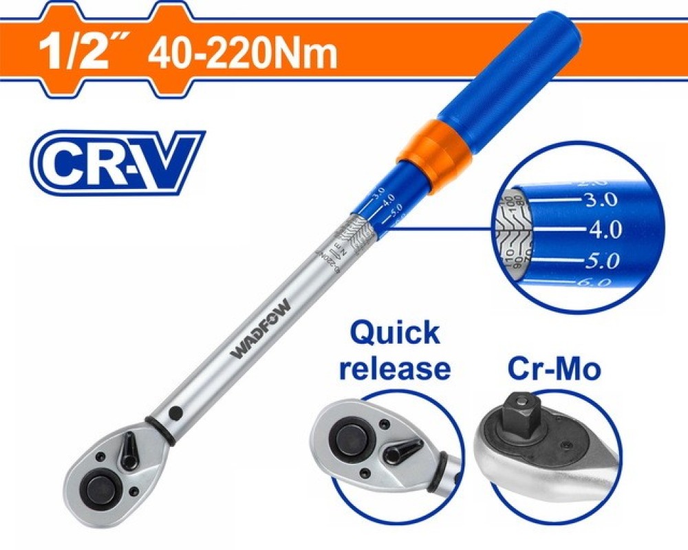 WADFOW  (.5") 40-220N.m PRESET TORQUE WRENCH