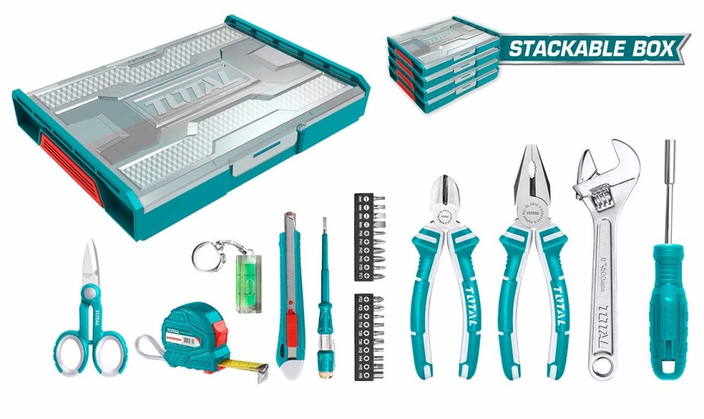 TOTAL 29 PCS HOUSEHOLD TOOLS SET